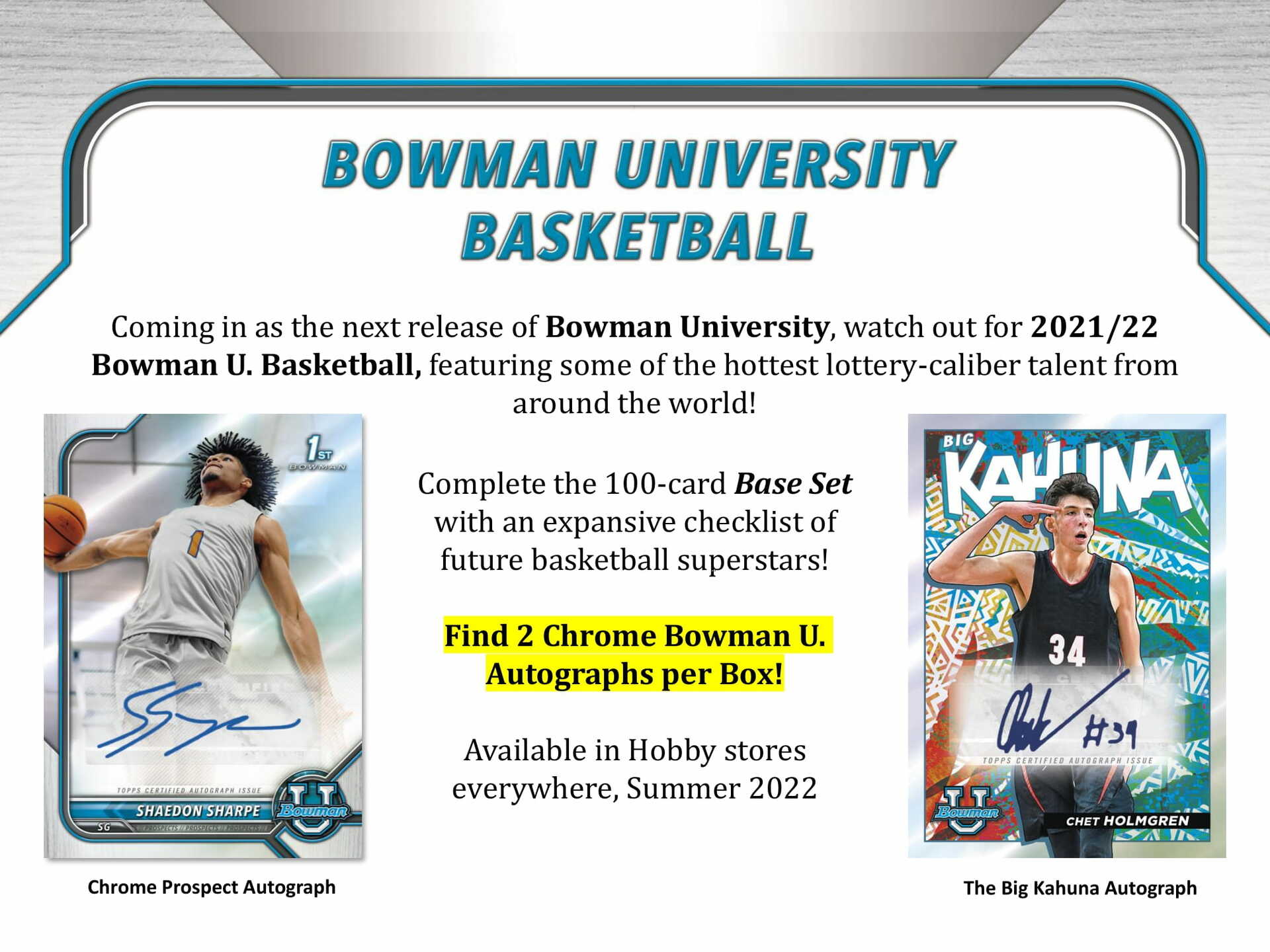 2021/22 Bowman University Basketball Hobby Box