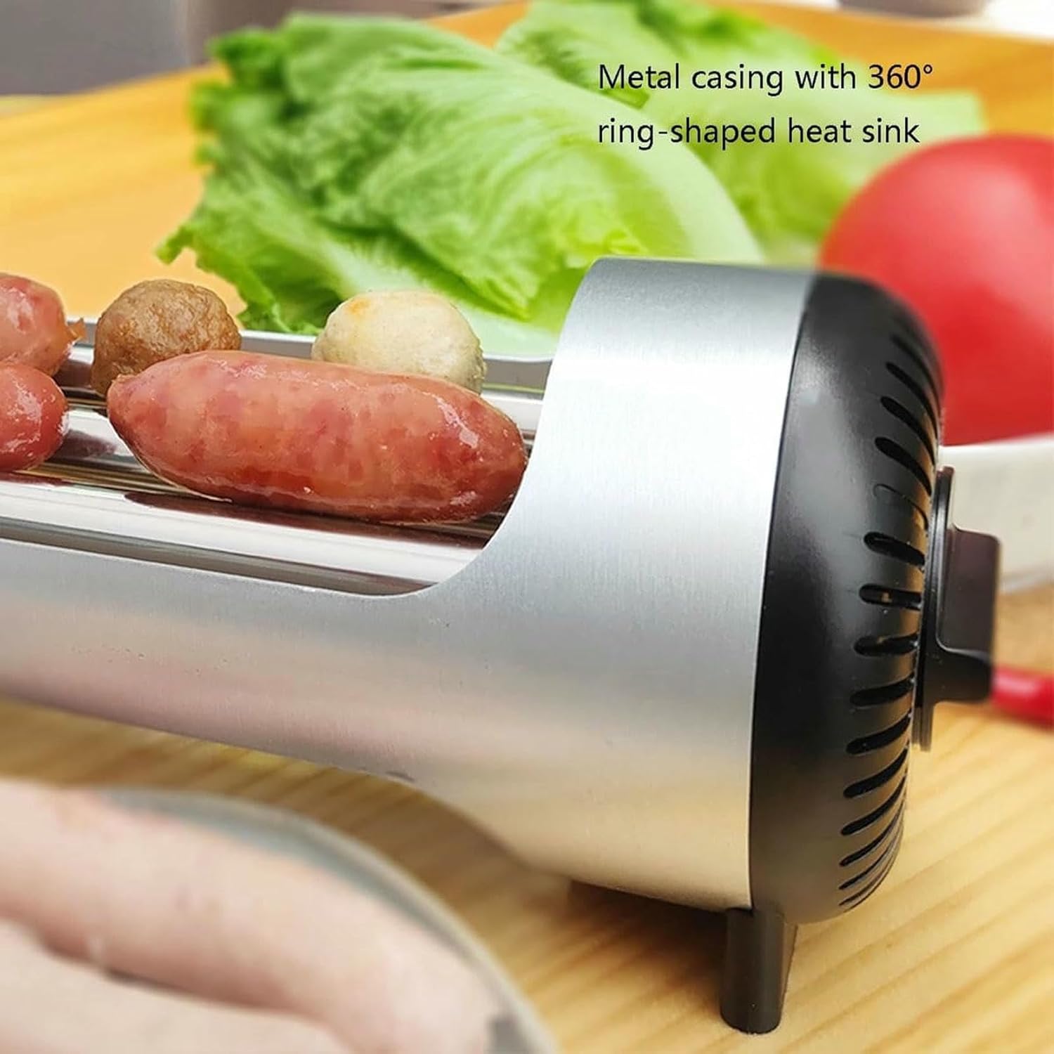 Hot Dog Machine Sausage Grill Cooker Machine,Hot Dog Roller Machine with Heating/rolling Independent Switches,4 Hot Dog Capacity,for Restaurant, Home, Snack Bars