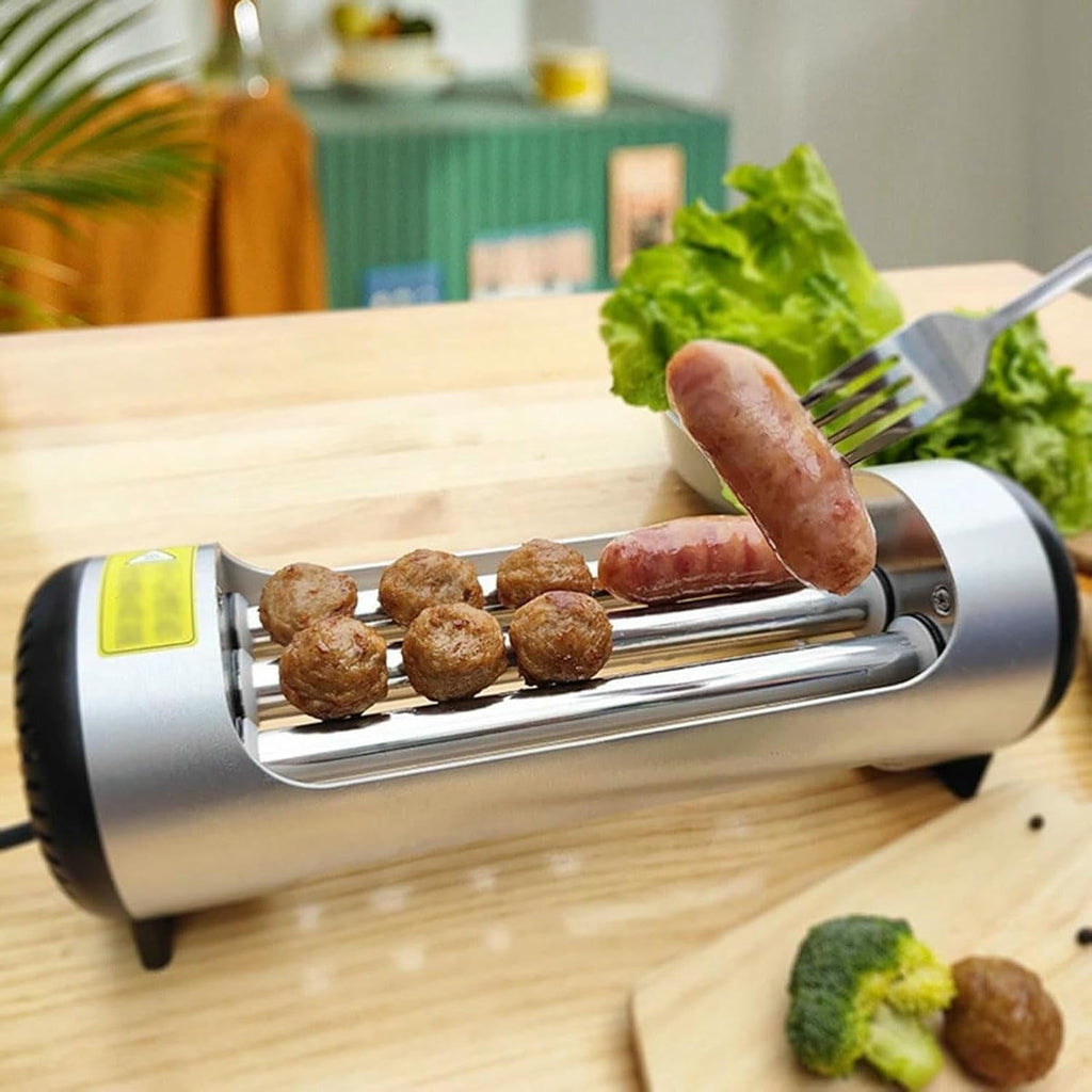 Hot Dog Machine Sausage Grill Cooker Machine,Hot Dog Roller Machine with Heating/rolling Independent Switches,4 Hot Dog Capacity,for Restaurant, Home, Snack Bars
