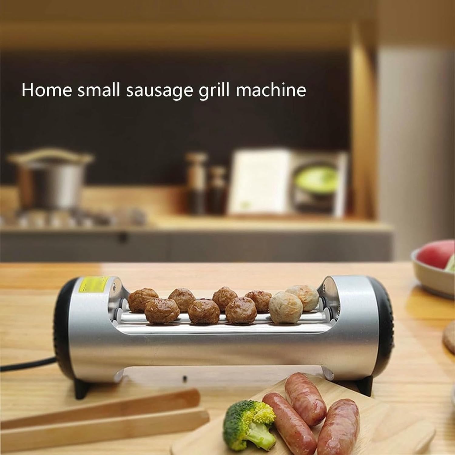 Hot Dog Machine Sausage Grill Cooker Machine,Hot Dog Roller Machine with Heating/rolling Independent Switches,4 Hot Dog Capacity,for Restaurant, Home, Snack Bars